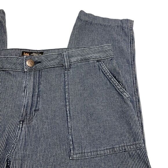 LEE Regular Fit Tapered Leg Pin Stripe Patch Pocket Jeans! 33”. Retro - Picture 10 of 11